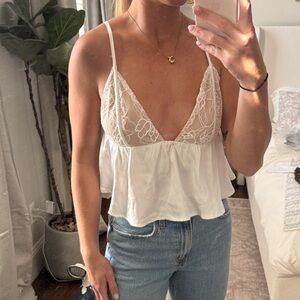 Elegant White Lace Tank Top